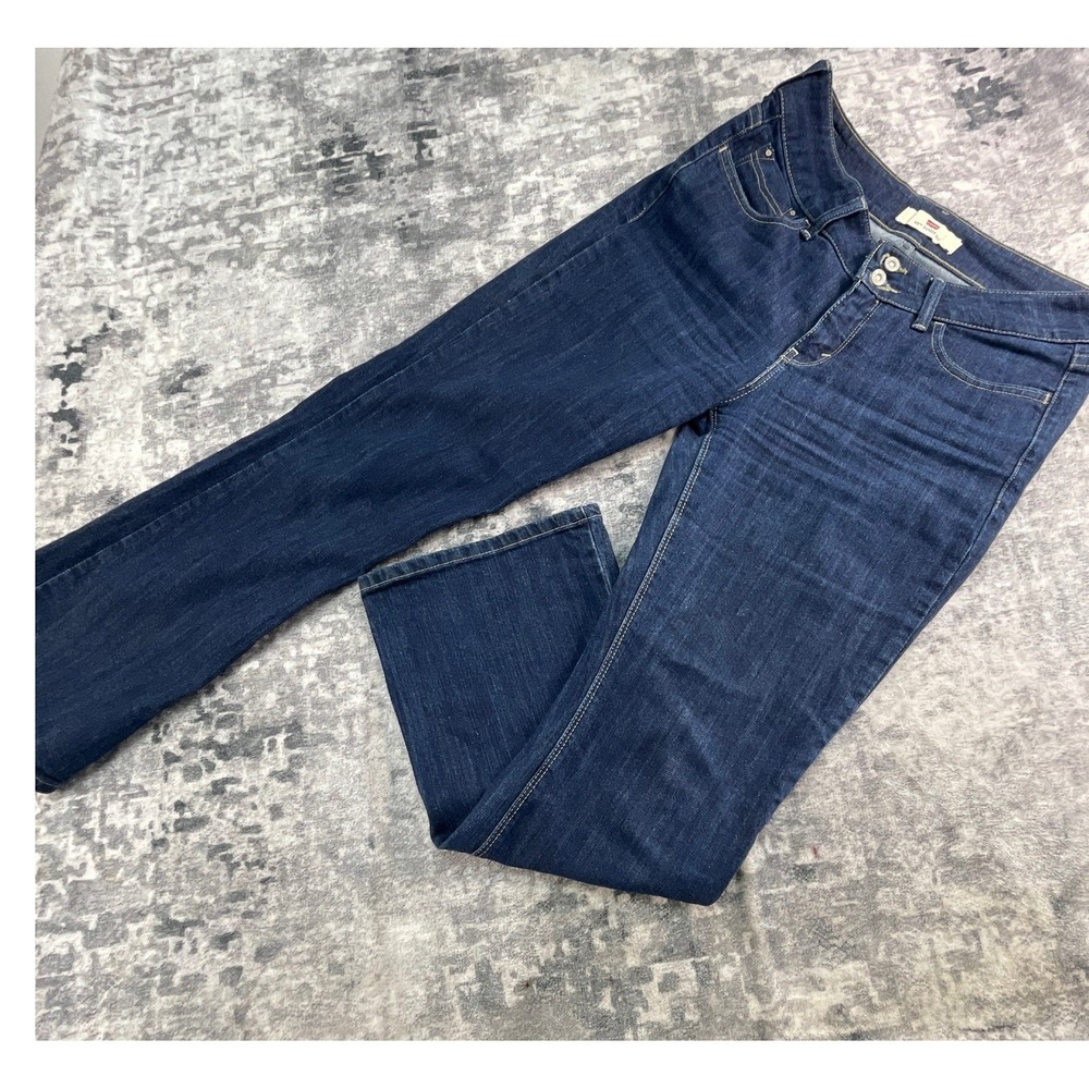 Levis 515 Slender Boot Jeans Womens 29x30 Dark Blue Wash Denim Flap Pocket Y2K